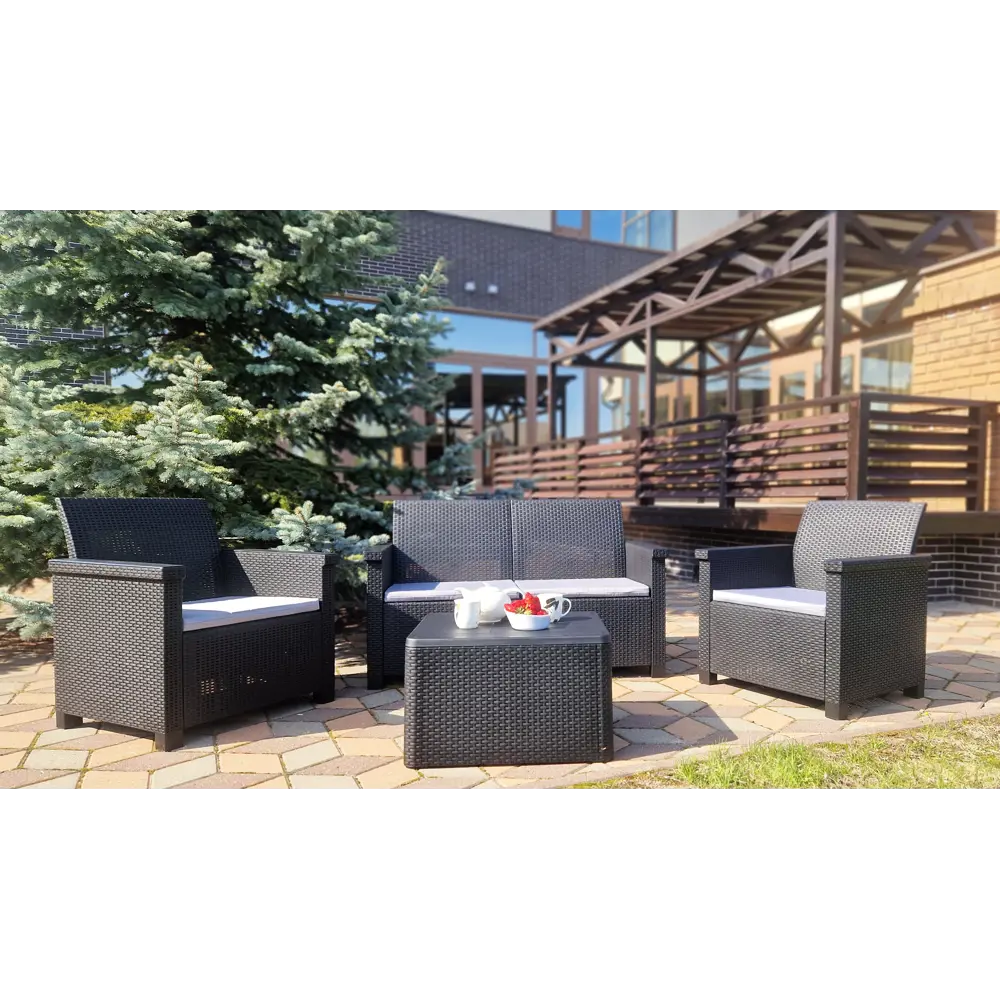 Диван садовый Naterial Basegi 69.5x131x79 см полипропилен цвет темно-серый STLM-2094814 - Вид №4