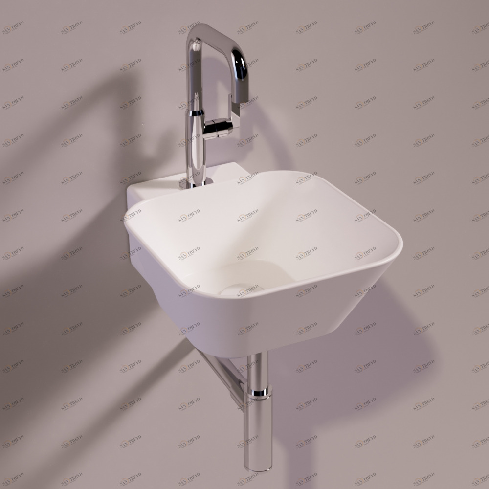 WA07BIANCOMATT Подвесная раковина настенная квадратная Simas  белая 