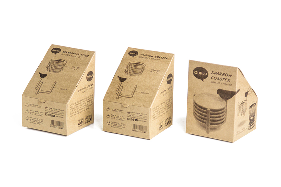 QL10303-BK Набор подставок под чашки sparrow, белый с черным Qualy  - Вид №3