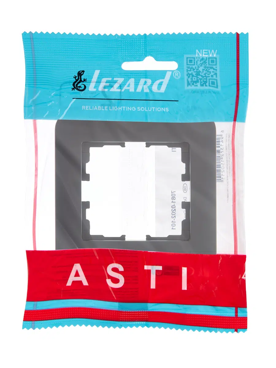 ASTI Рамка 1-ая горизонтальная б/вст чёрный бархат LEZARD 7081-4200-146 - Вид №3