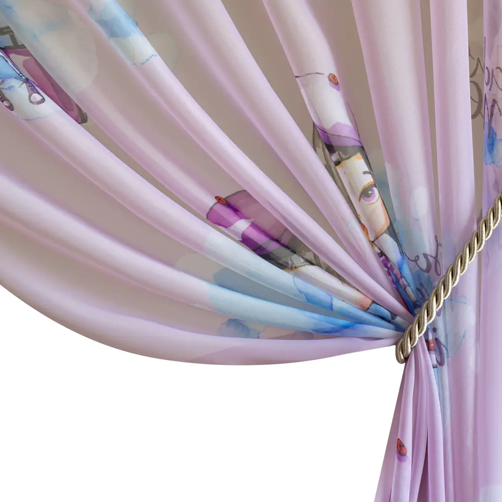 Тюль 1 м/п Девочка турист вуаль 300 см цвет розовый GARDEN STLM-2028199 - Вид №2