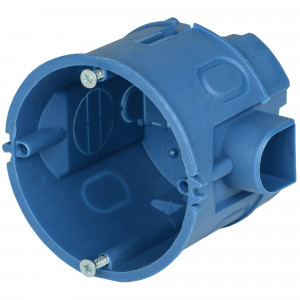 82169232 Подрозетник одноместный IEK для твёрдых стен 68х60 мм цвет синий