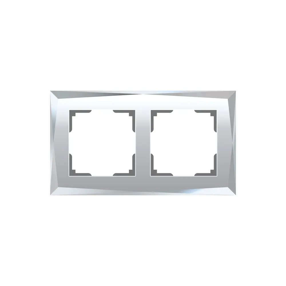 Рамка для розеток и выключателей Werkel Diamant А045796 2 поста стекло цвет зеркальный STLM-2103873