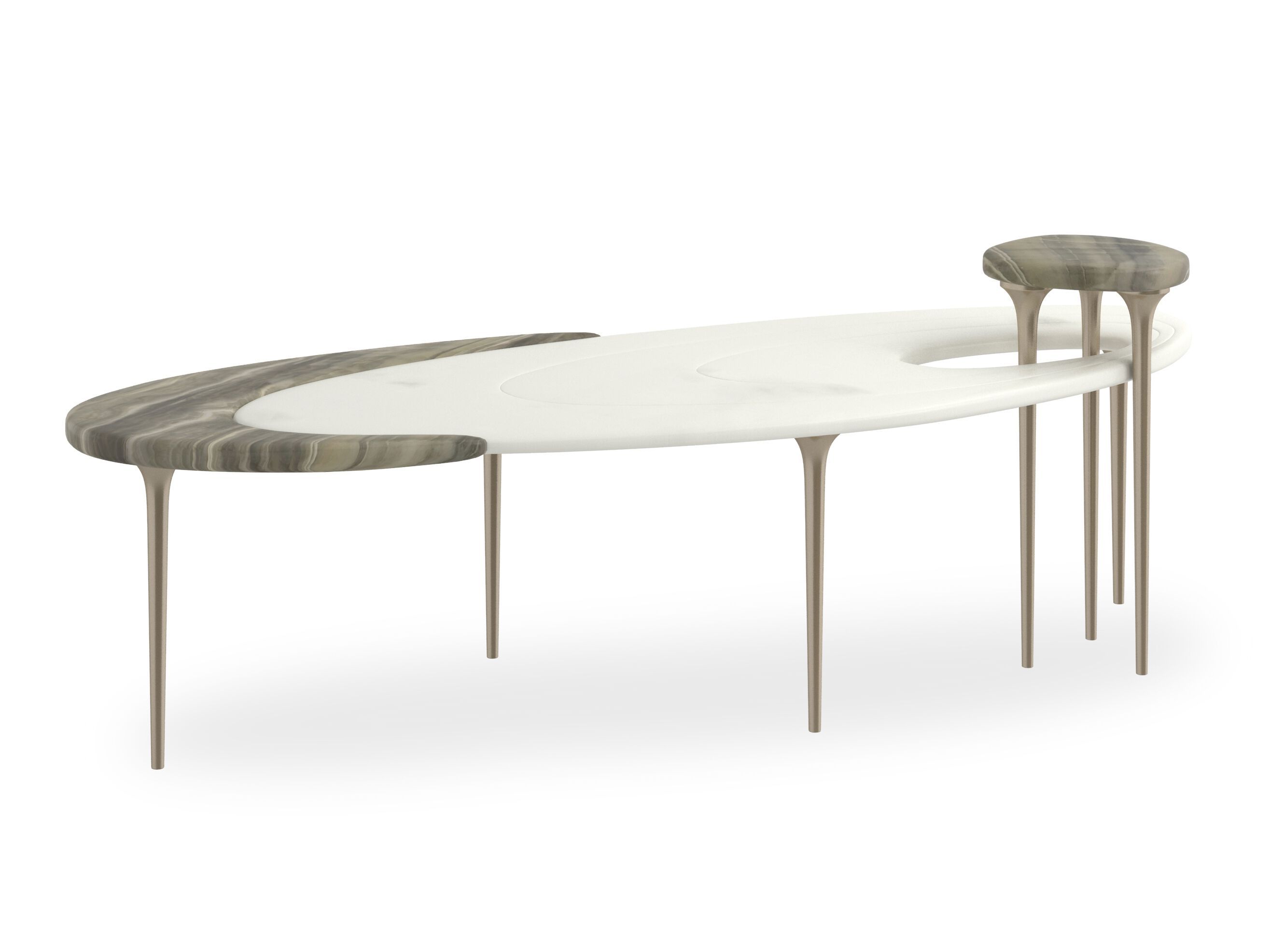 Мраморный овальный журнальный столик Caracole RESONANCE ARCH-00066109