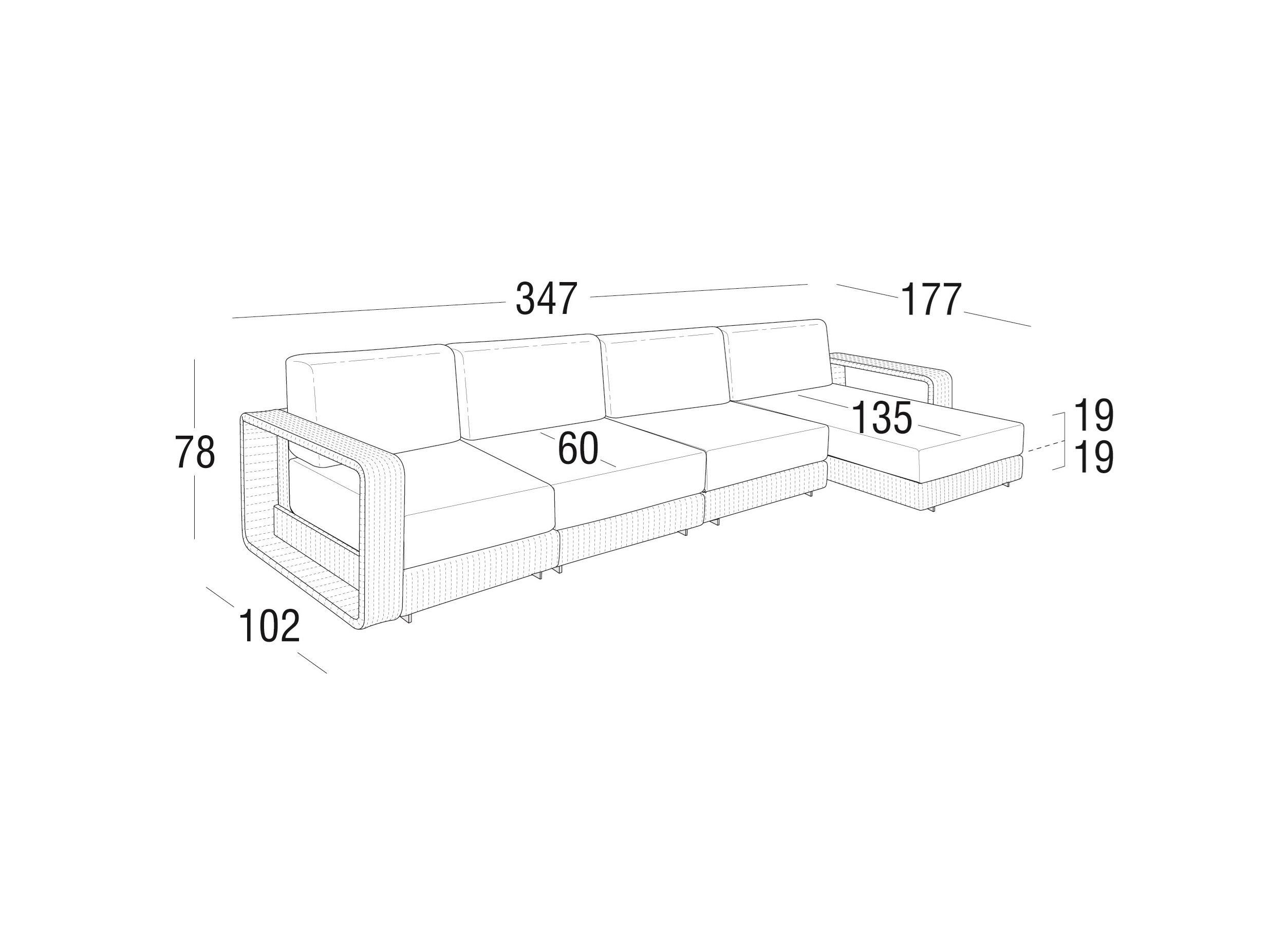 Алюминиевый модульный садовый диван Roberti Hamptons ARCH-00060747 - Вид №8