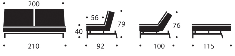 Диван Dublexo с хромированными ножками и черной рамой, светло-серый Innovation Living DUBLEXOS1 - Вид №5