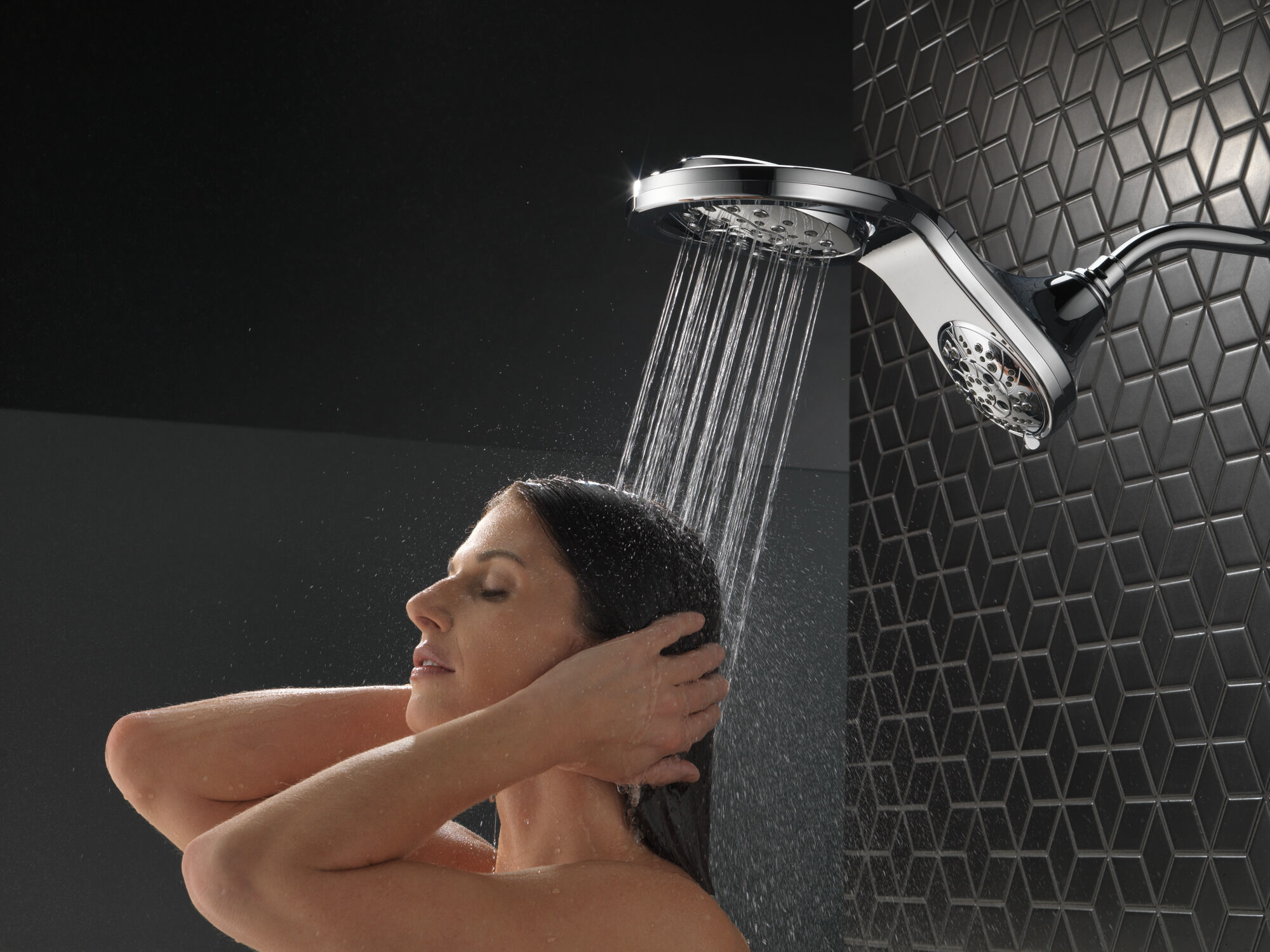 58581-PK HydroRain® H2Okinetic® In2ition® Душ два в одном с 5 настройками Delta Faucet Universal Showering Хром  - Вид №8