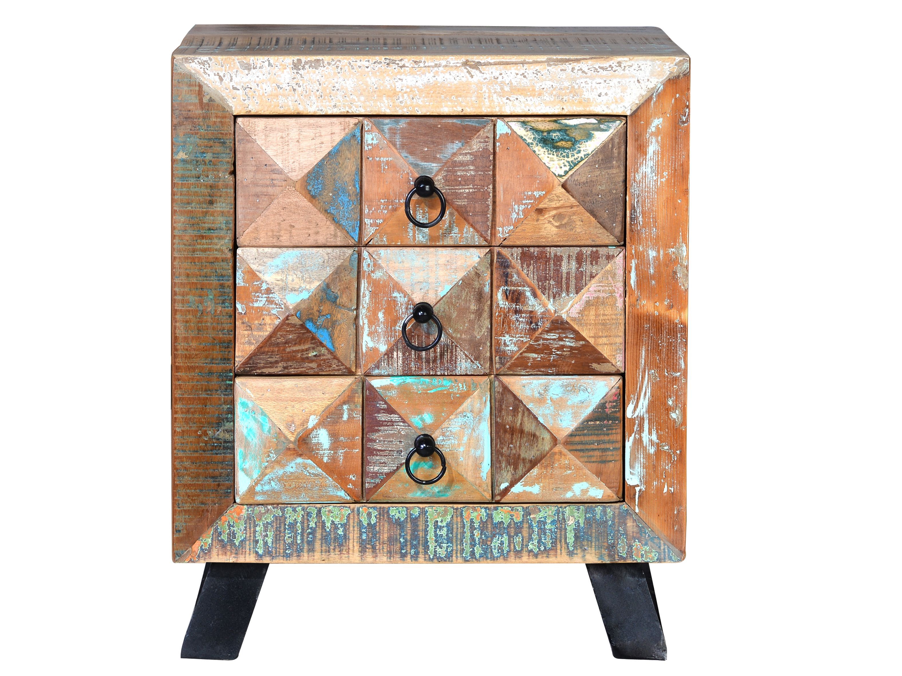 Деревянная прямоугольная тумбочка с ящиками Giner y Colomer Diamante Reciclado ARCH-00131736