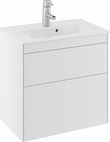 47372 IFO Sense тумба для тонкой раковины с двумя ящиками, компактная, Ш = 600 мм, Ш1 = 615 мм, темно-серый - Вид №1