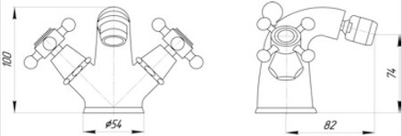 Смеситель MIGLIORE Lady ML.LAD-944.DO для биде - золото  - Вид №1