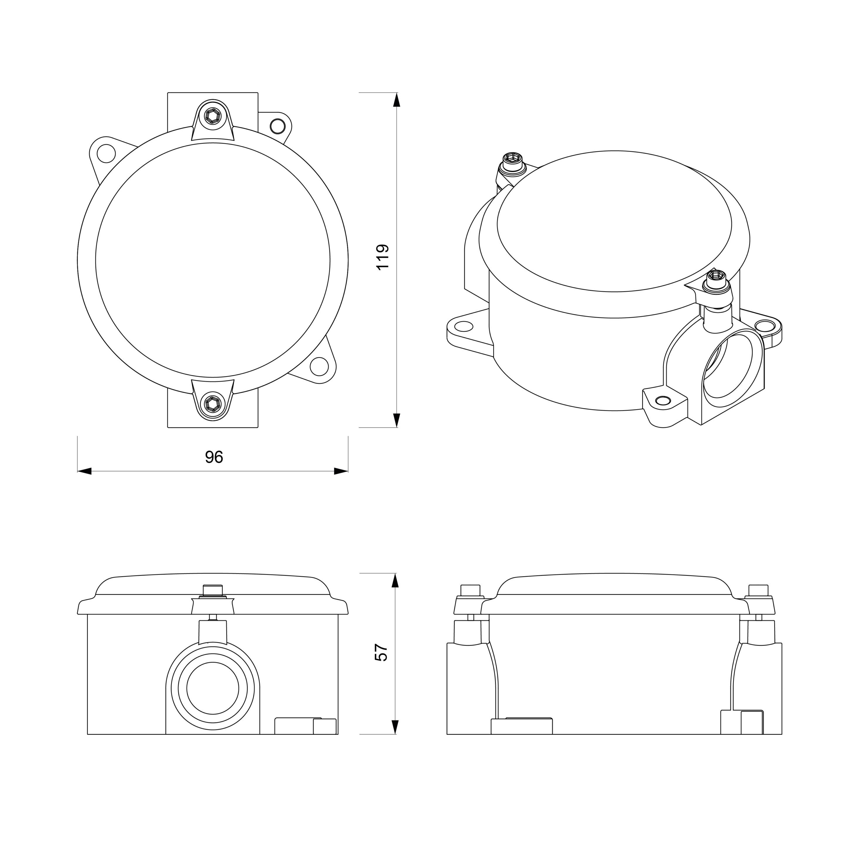 Натуральная алюминиевая электрическая распределительная коробка Genuit Silver ARCH-00026262 - Вид №3