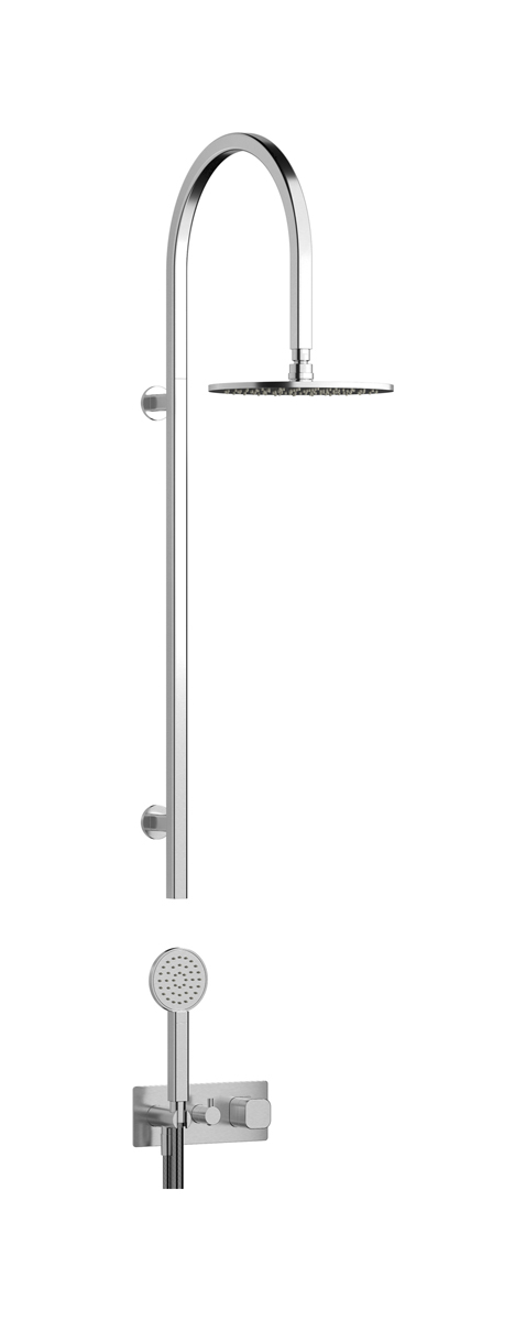 Душевая колонна в комплекте с душевым гарнитуром. WE ARE IB eo800ss_1 Brushed Nickel Elio