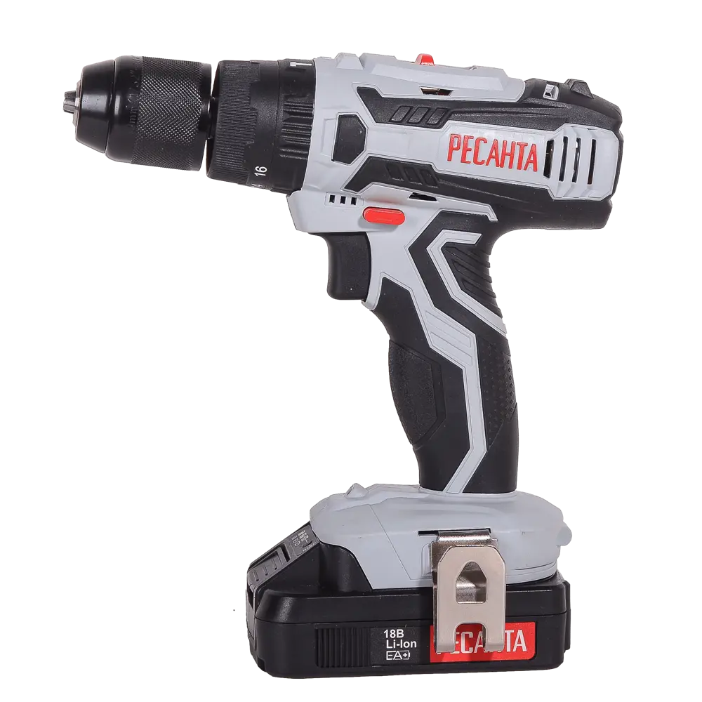 Дрель-шуруповерт аккумуляторная Ресанта ДА-18-2ЛК-У, 18 В Li-Ion 2 Ач STLM-2155037 - Вид №2