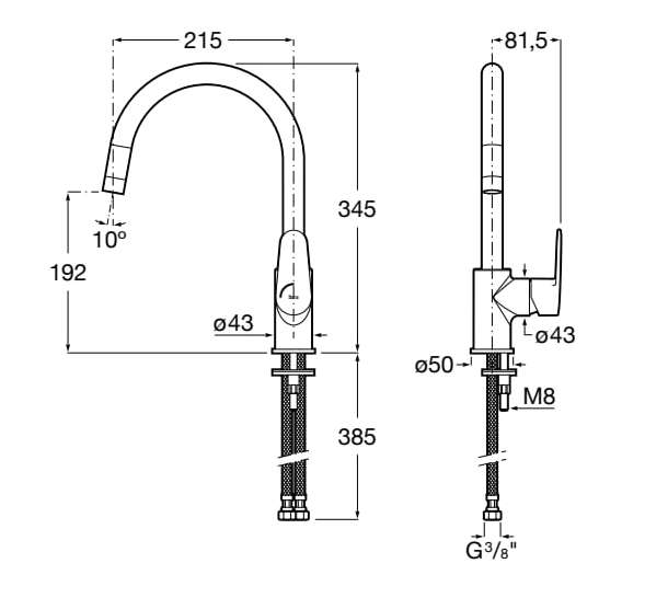Смеситель для кухни из латуни с поворотным изливом Roca Victoria Plus ARCH-00129119 - Вид №2