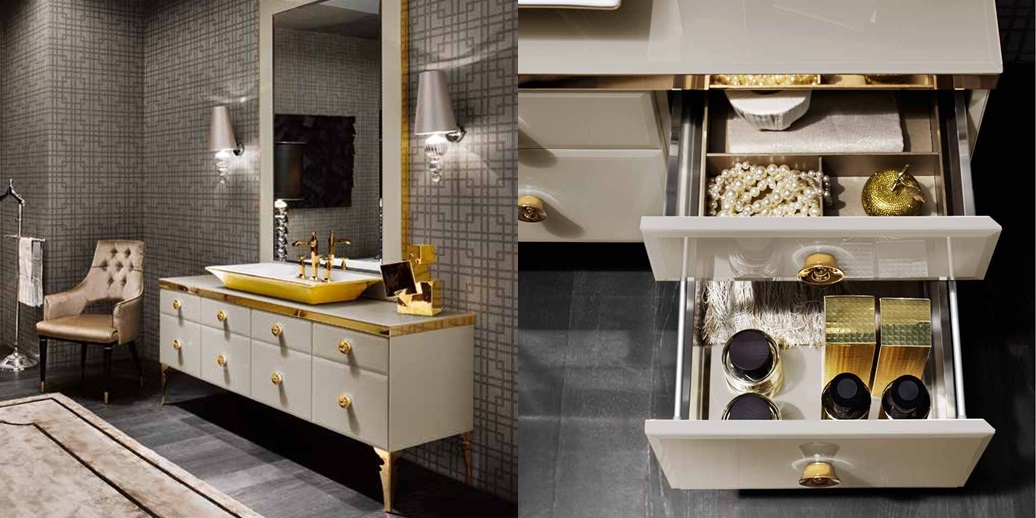 Комбинация ванной комнаты M01 в отделке VETRO MILLDUE MAJESTIC MAJESTIC01 - Вид №2