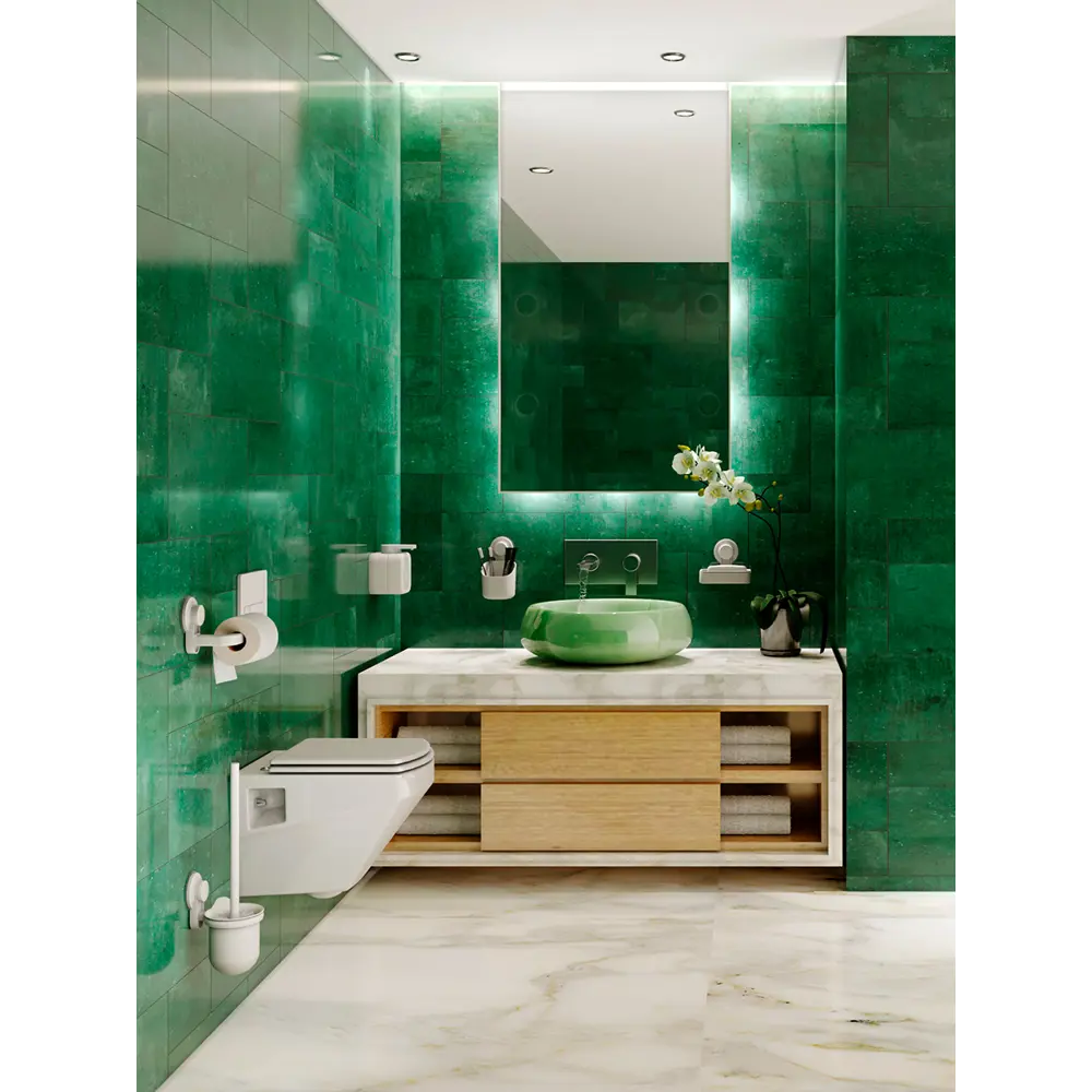 Стакан для щеток на присосках навес easy пластик белый Santreyd STLM-2109202 - Вид №4