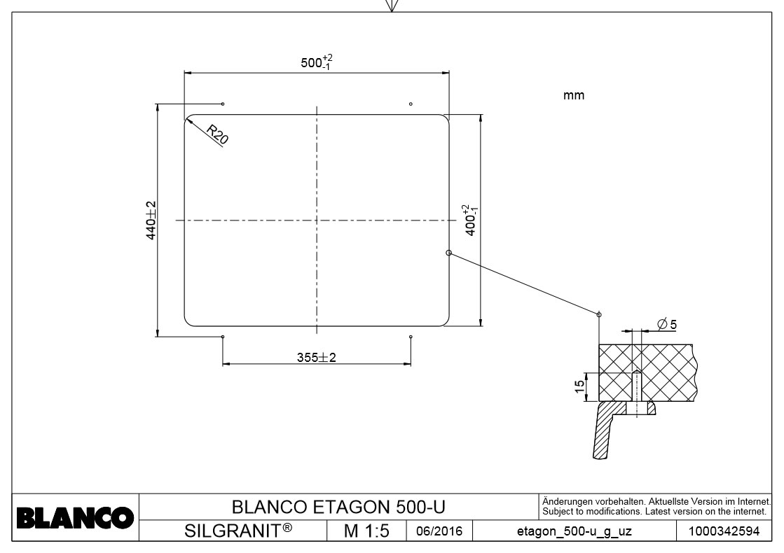 522236 Кухонная мойка Blanco Etagon 500-U Silgranit кофе  Blanco Etagon Кофе - Вид №17