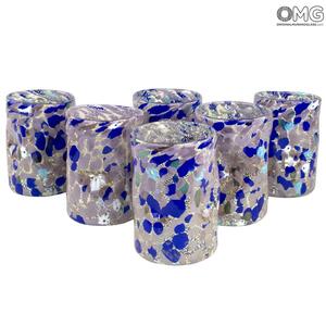4170 ORIGINALMURANOGLASS Набор из 6 сиреневых стаканов Гото - муранское стекло OMG 8 см