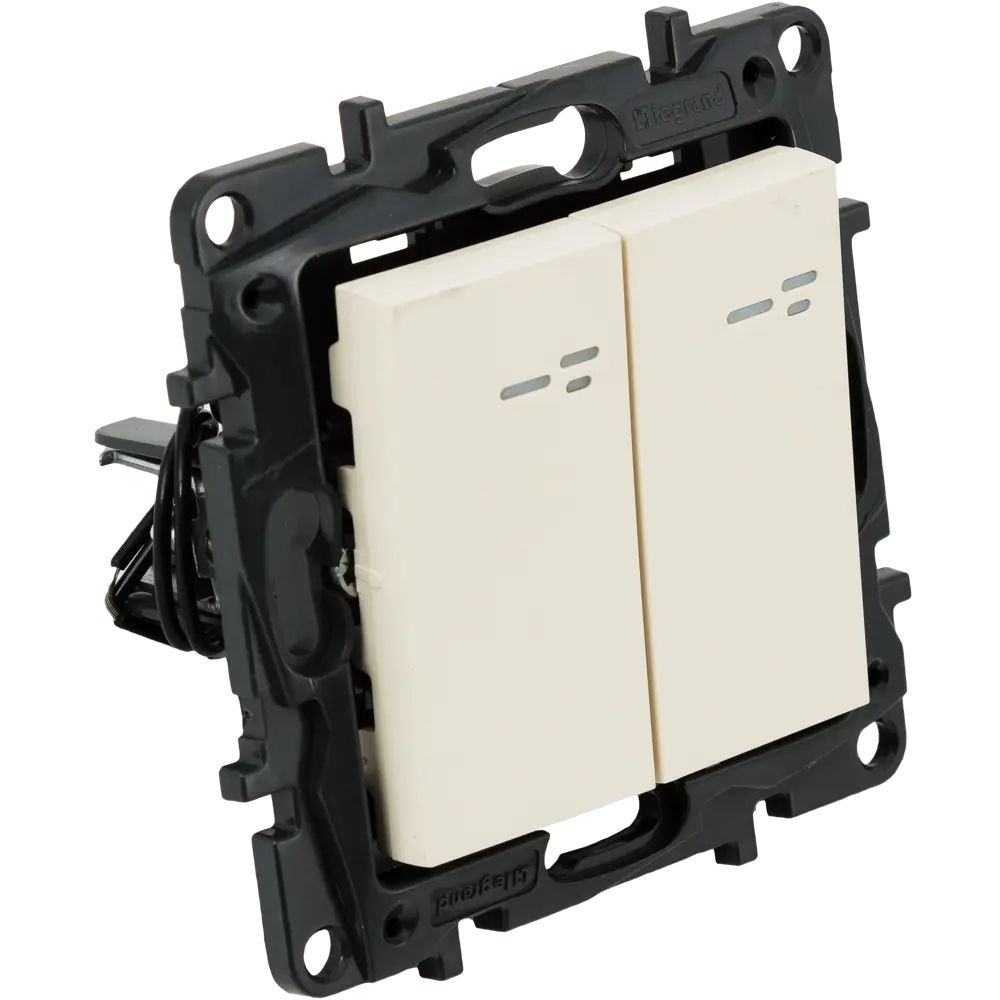 82064619 Выключатель встраиваемый Legrand Structura 2 клавиши с подсветкой, цвет слоновая кость STLM-0018609 - Вид №2