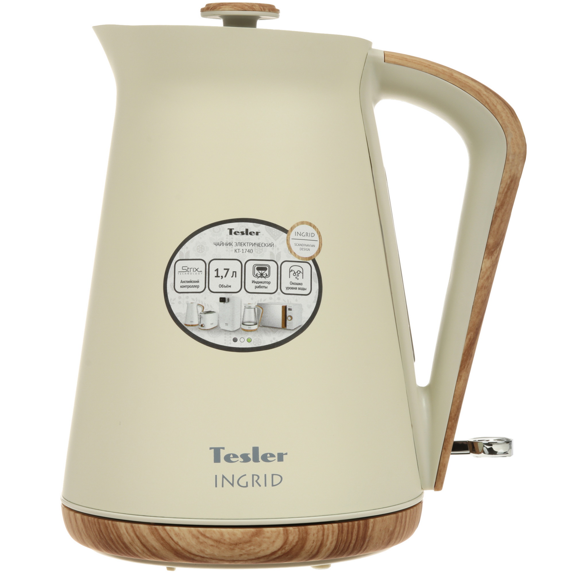 9057414 Электрочайник Tesler KT-1740 бежевый STDN-0110736
