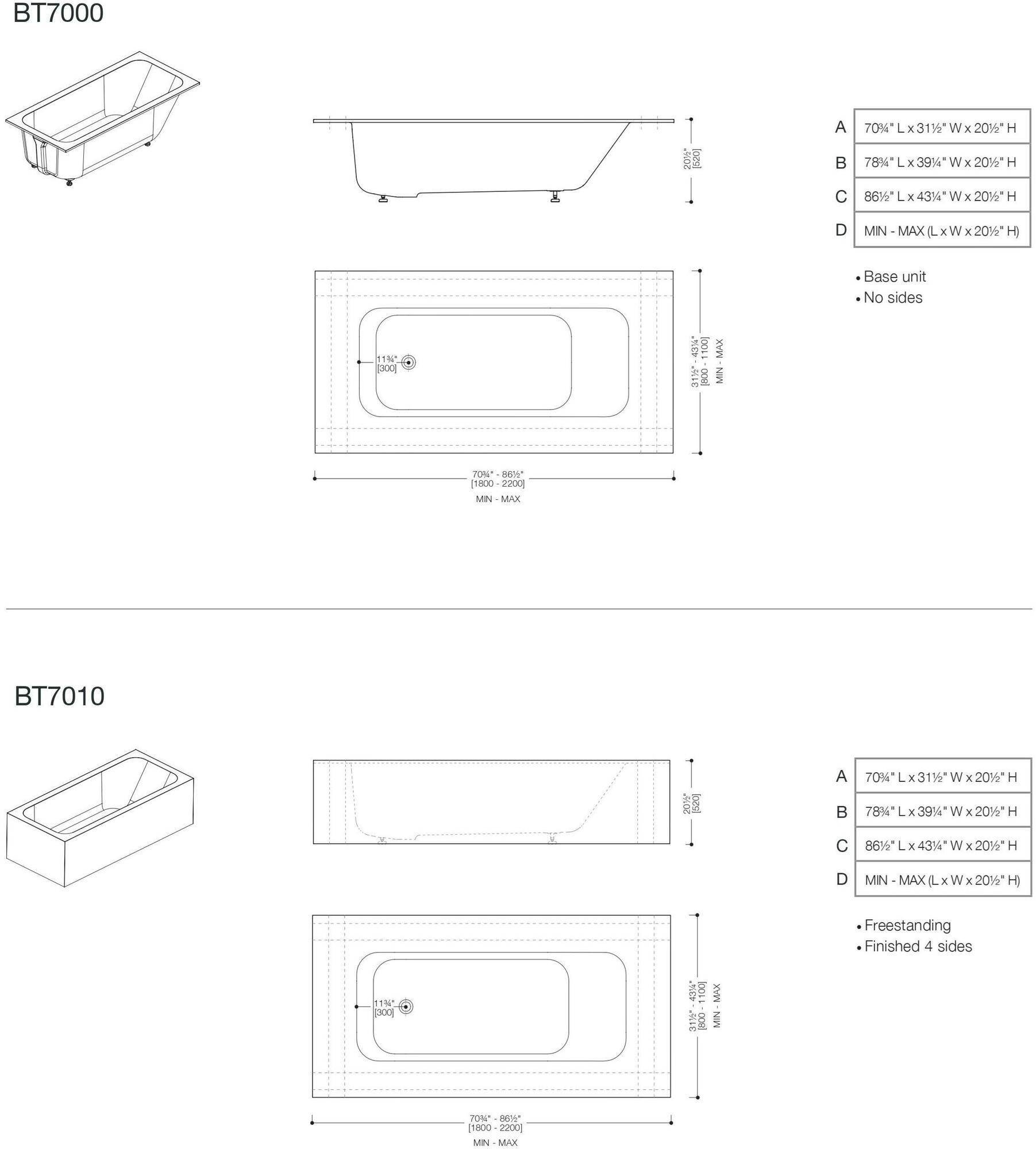 Blu Bathworks® Прямоугольная ванна синего цвета ∙ stone ™ Designer bathtub series Bt7000 - Вид №1