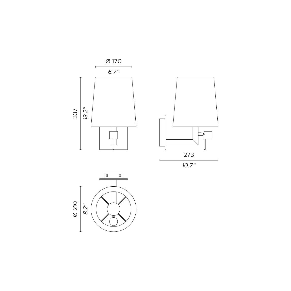 Ткань затемнения светодиодные лампы для чтения Contardi круглый ARCH-00085995 - Вид №2