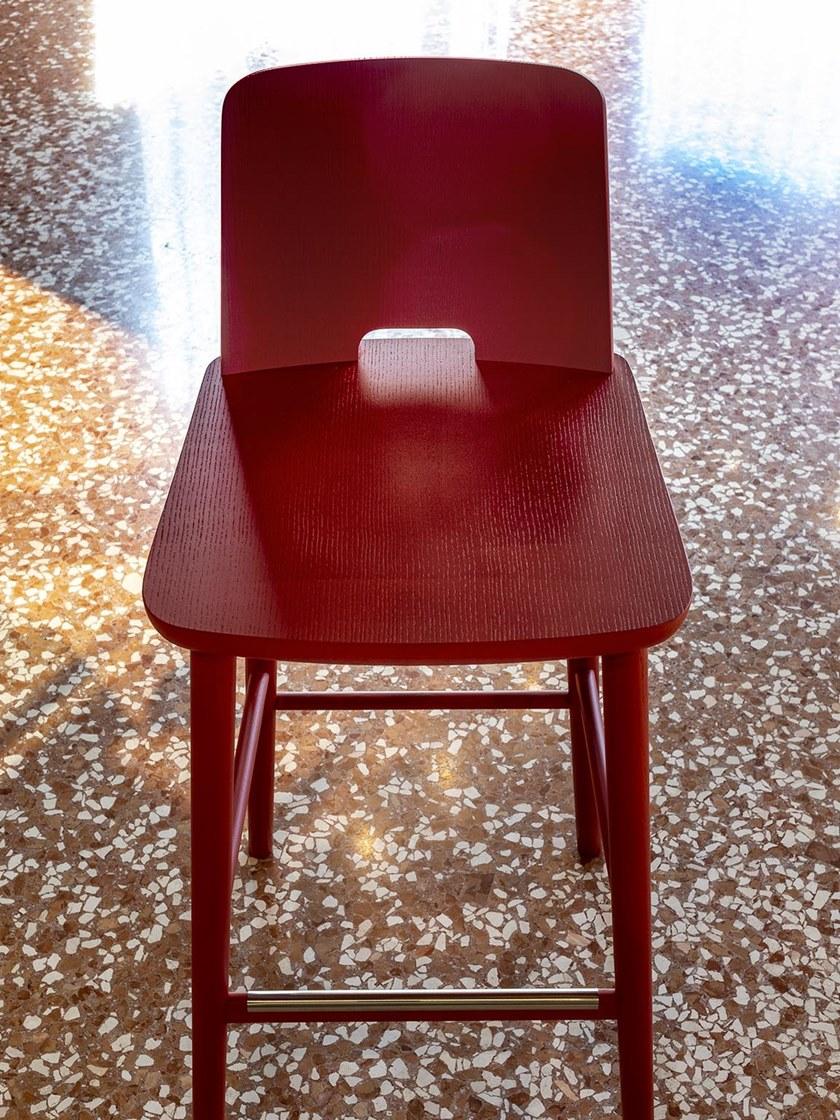 SIPA Барный стул из лакированной древесины с подставкой для ног Tablet sun-id-1484722 - Вид №3