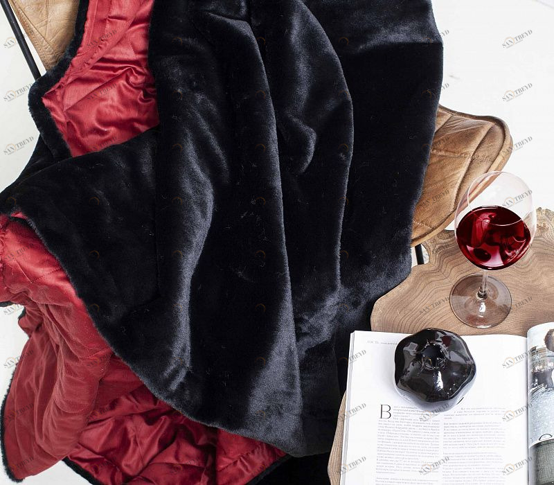Victoria Stenova 111171 ПЛЕД меховой BLACK RUBY 