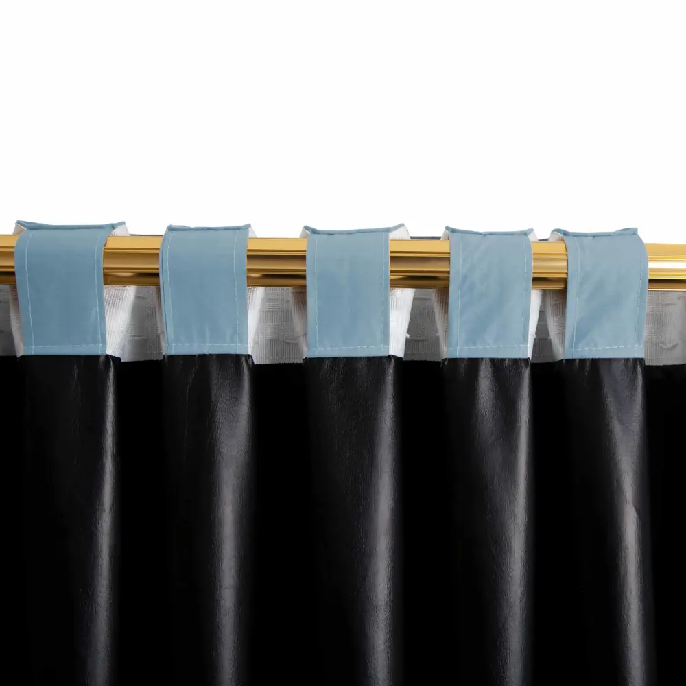 Штора на ленте со скрытыми петлями блэкаут KREAFORTA Luce 210x280 см серо-синий STLM-2001419 - Вид №3