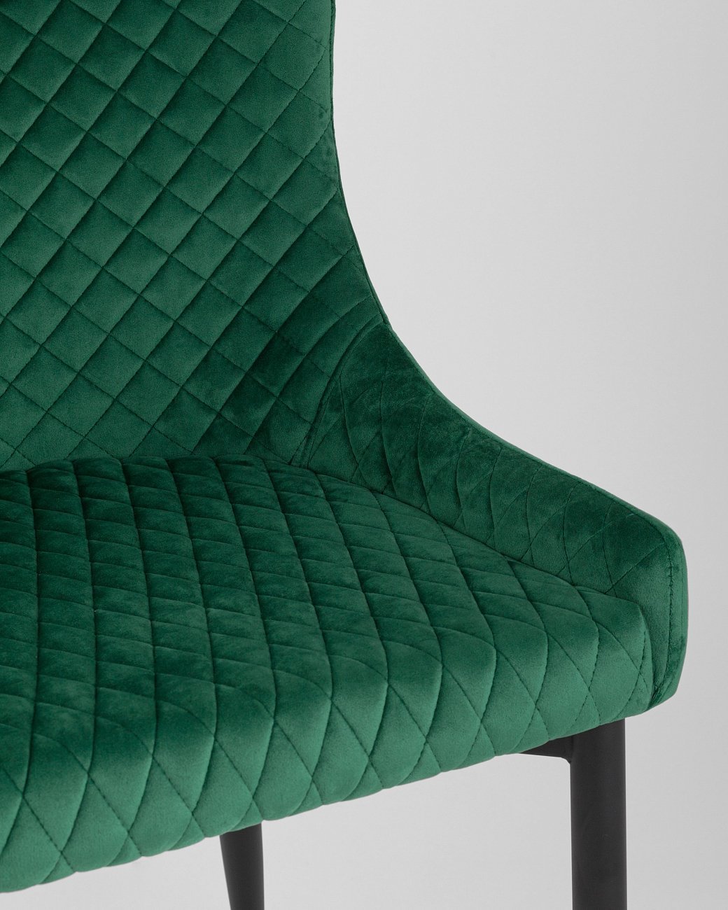 Стул мягкий со спинкой изумрудный с черными металлическими ножками "Ститч" STOOL GROUP ДИЗАЙНЕРСКИЕ 00-3881932 Зеленый  - Вид №6