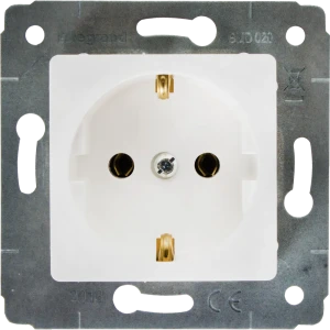 Розетка встраиваемая Legrand Cariva с заземлением, цвет белый 11648371 STLM-2155536