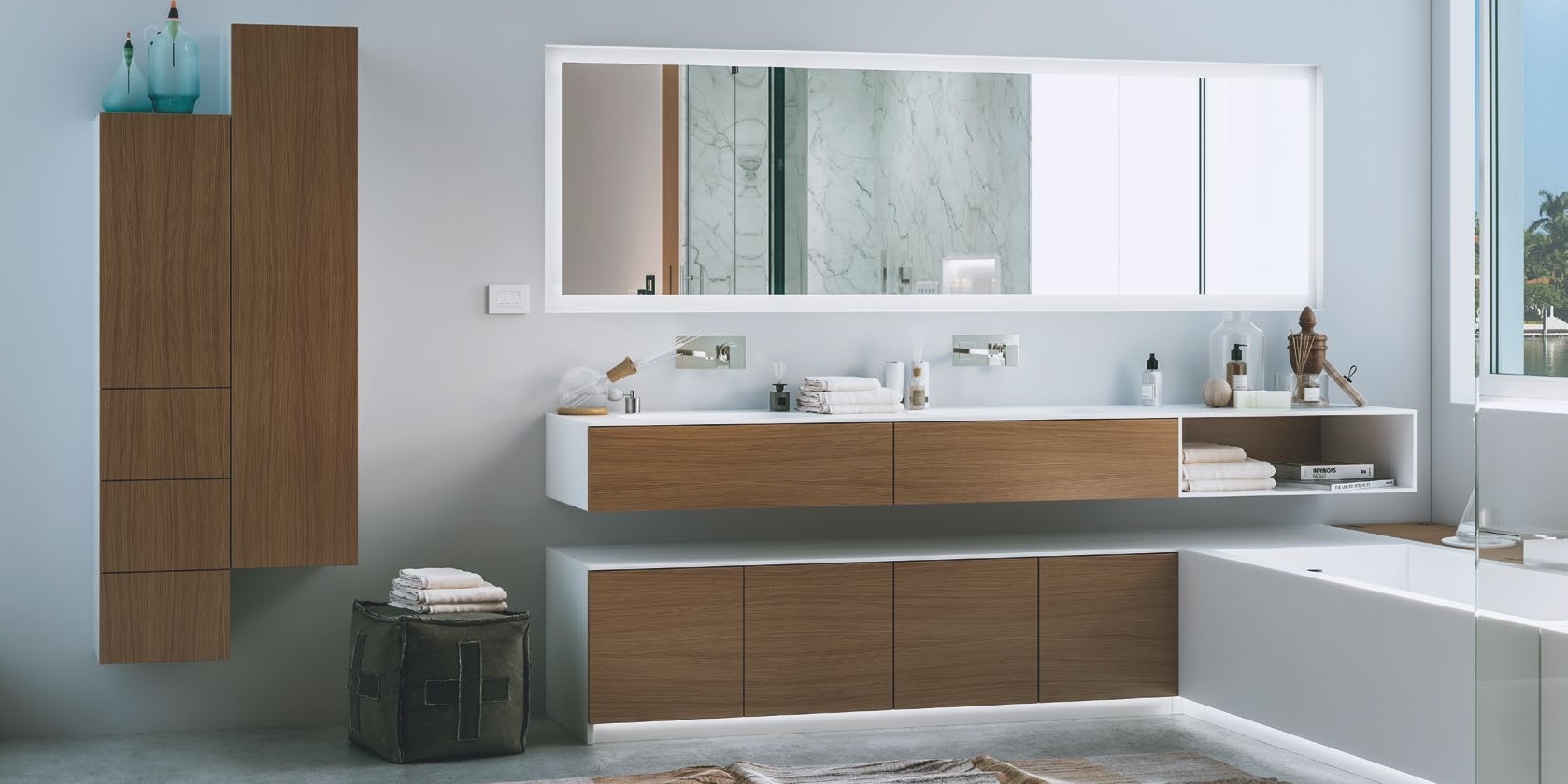 Moma Design Тумба под раковину подвесная с 2 ящиками 1800 Boxline2 250 дуб BLY21180RN - Вид №1