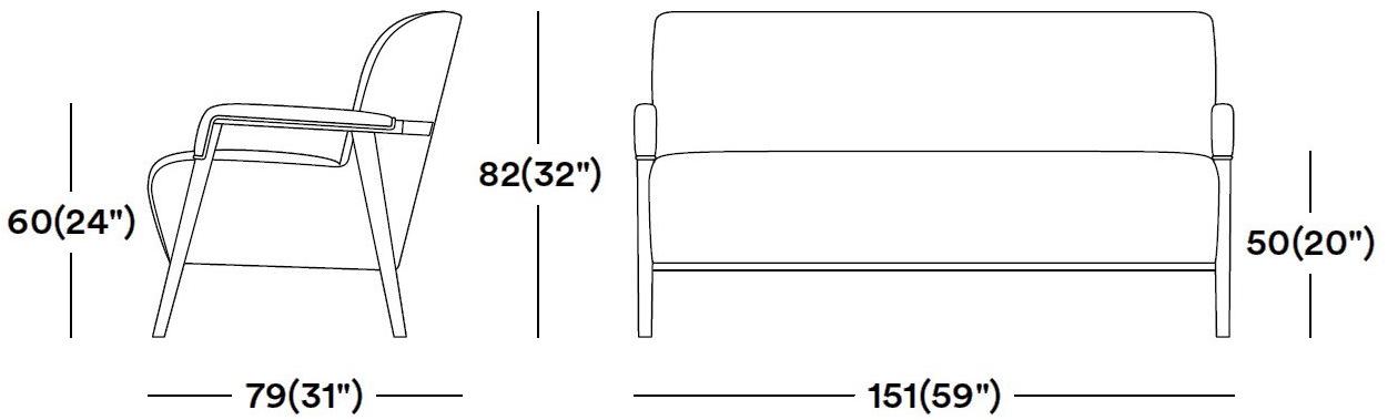 Tirolo 2-местный тканевый диван Carter 068 d - Вид №3