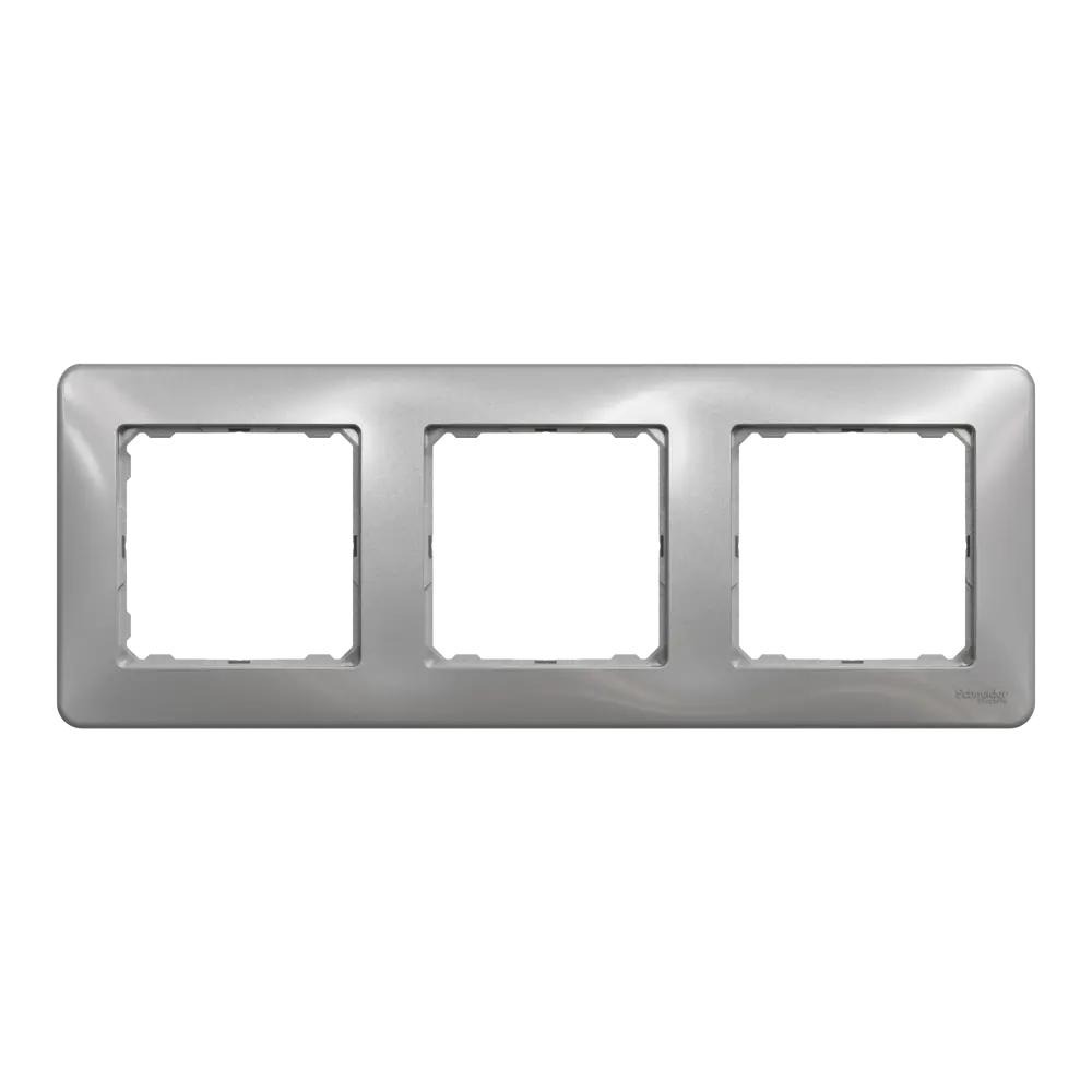 Рамка для розеток и выключателей Systeme Electric Sedna Design 3 поста, цвет алюминий STLM-2090478
