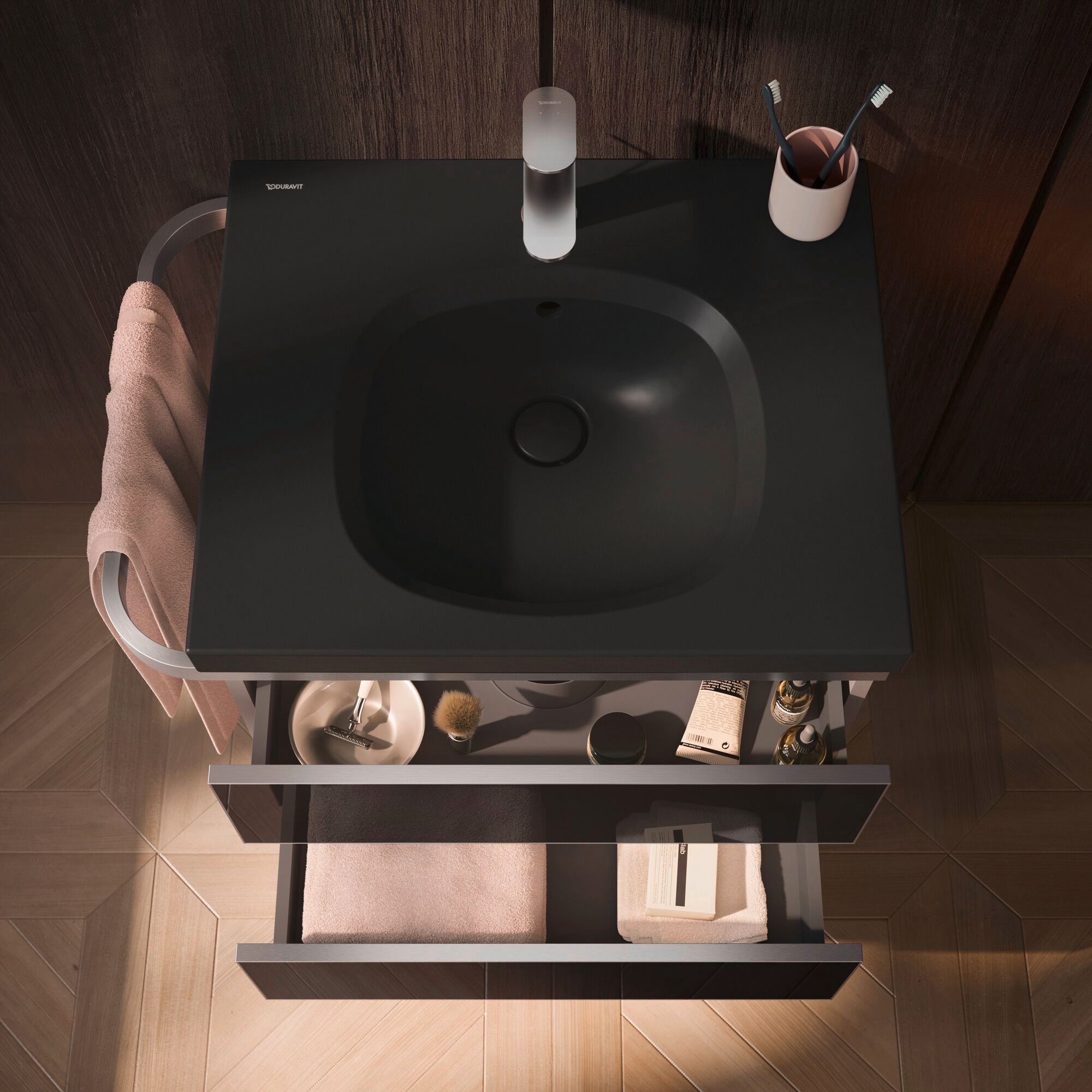 Деревянный напольный умывальник со встроенной раковиной Duravit Aurena ARCH-00033418 - Вид №2