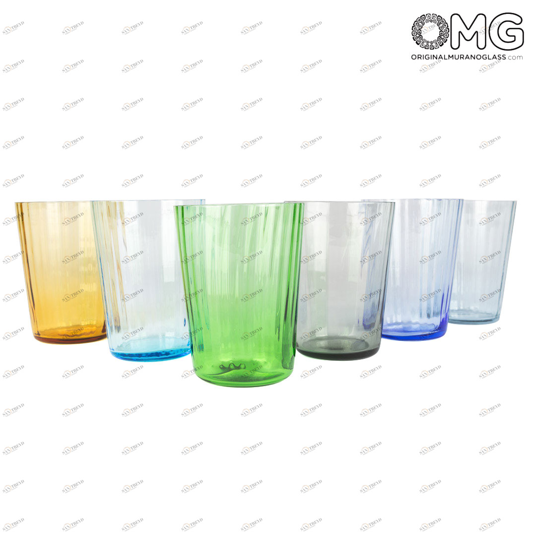 2757 ORIGINALMURANOGLASS Набор высоких классических стаканов - Original Murano Glass OMG 8 см 