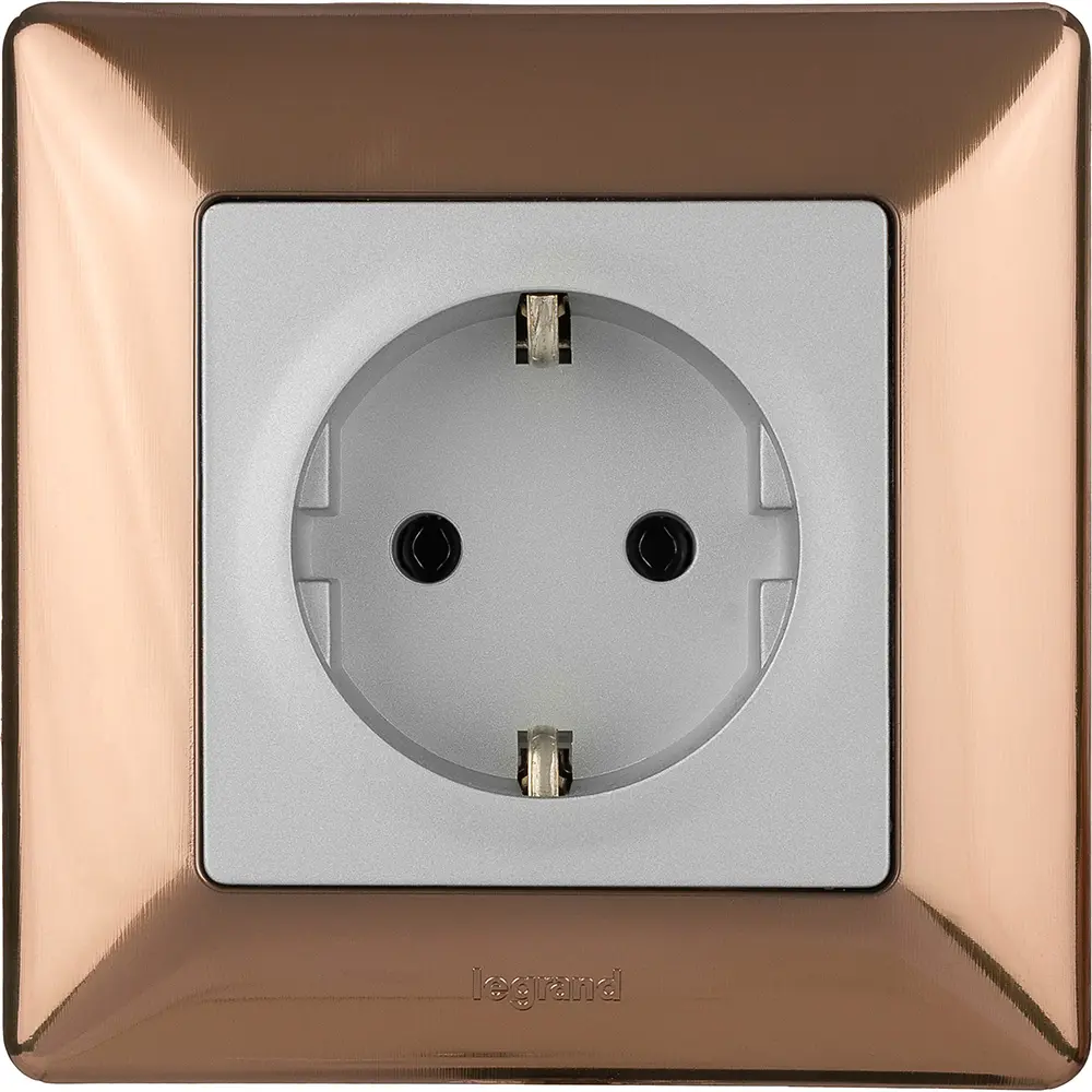 Розетка Legrand VLN-L 2 контакта с заземлением цвет алюминий Valena Life STLM-2183199 - Вид №6