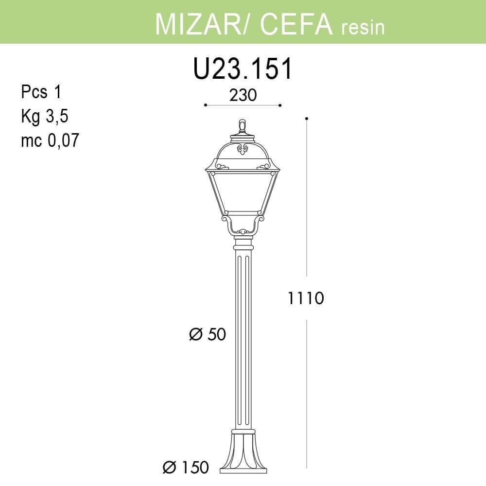 Уличный светильник Fumagalli Mizar.R/Cefa U23.151.000.WXF1R FUMAGALLI ФОНАРЬ 273538 Белый  - Вид №1