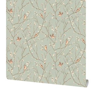 Флизелиновые обои DECO-DECO Julie с цветочным орнаментом в зеленых тонах 85355984