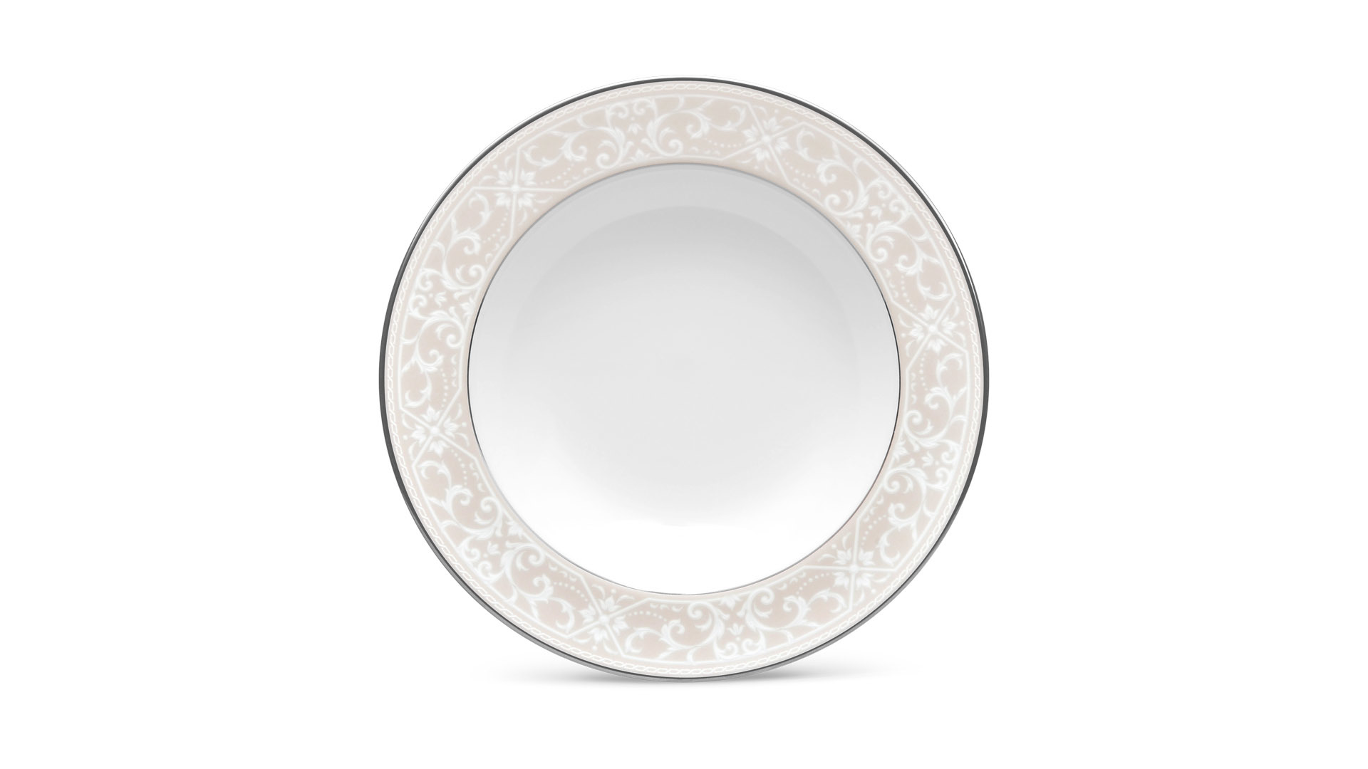10665426 Noritake Набор из 6 тарелок суповых Noritake "Монтвейл, платиновый кант" 21см Фарфор костяной  - Вид №1