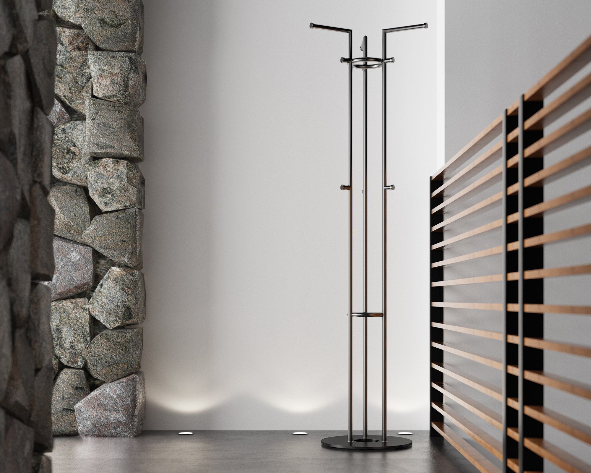 Напольная вешалка из нержавеющей стали для офиса с держателем зонта SCHNEEWEISS interior Stag ARCH-00029182 - Вид №2