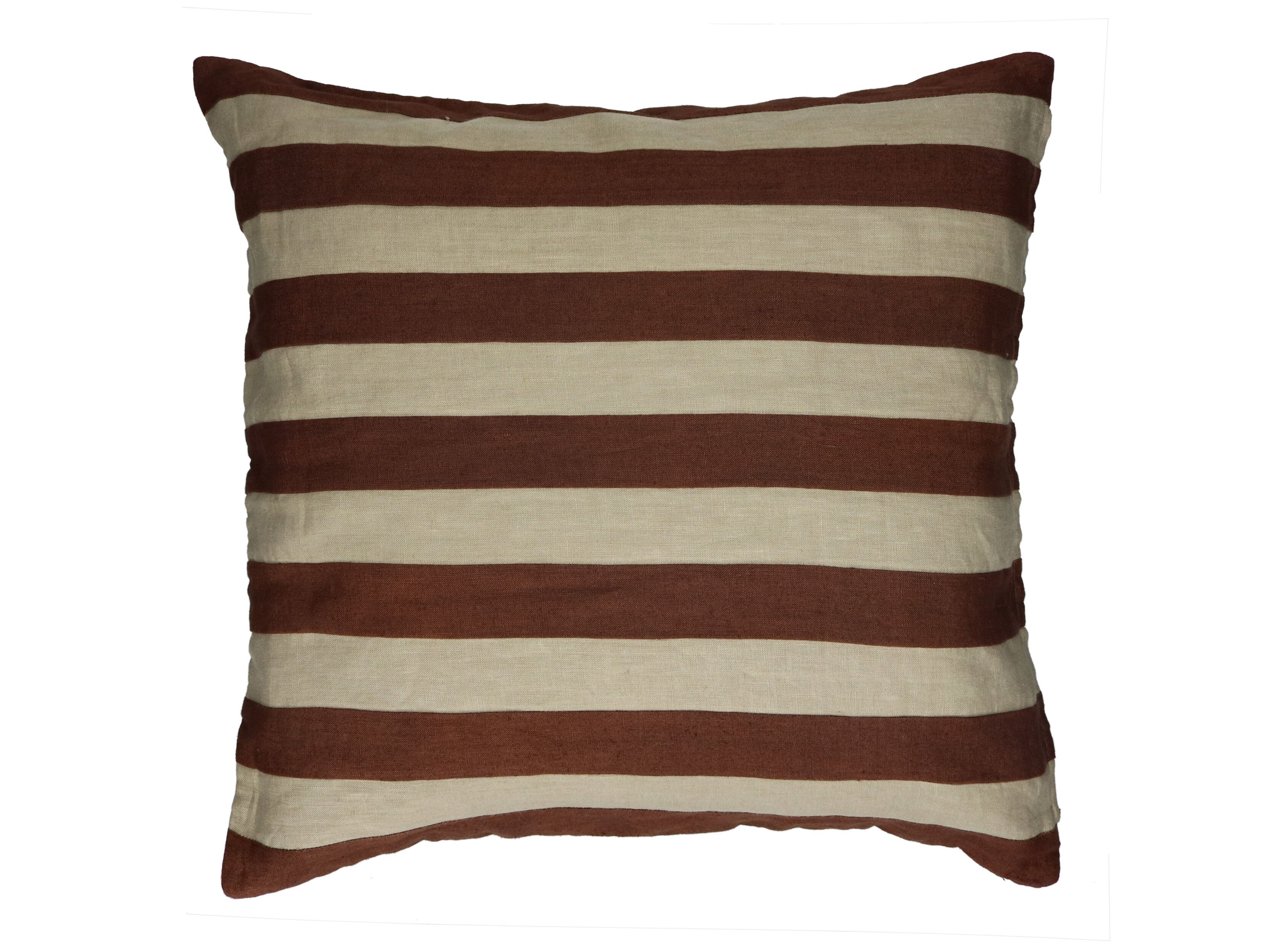 Льняная квадратная полосатая подушка POMAX WILDLIFE ARCH-00034736