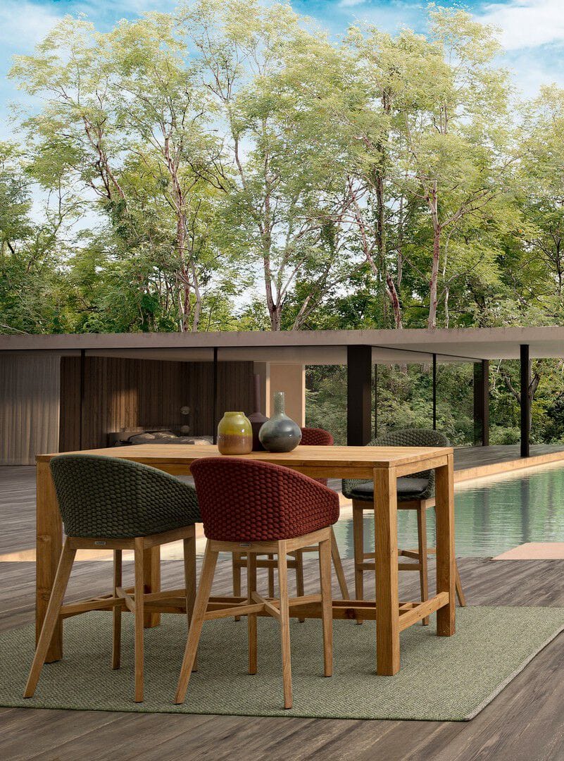 Высокий веревочный садовый стул с подставкой для ног BIZZOTTO Coachella ARCH-00132618 - Вид №10