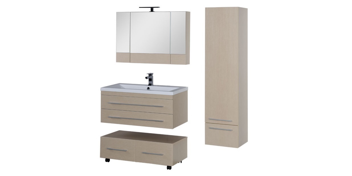 Комплект мебели Aquanet Нота 100 светлый дуб (камерино) 00161243 - Вид №2