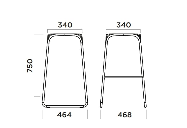 Высокий стальной табурет с подставкой для ног Infiniti BOBO STOOL ARCH-00142798 - Вид №7