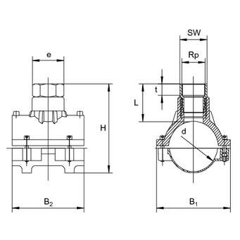 SANIT 612827 Ventilanbohrarmaturen с переходом HDPE / пушечным, с внутренней резьбой  - Вид №1