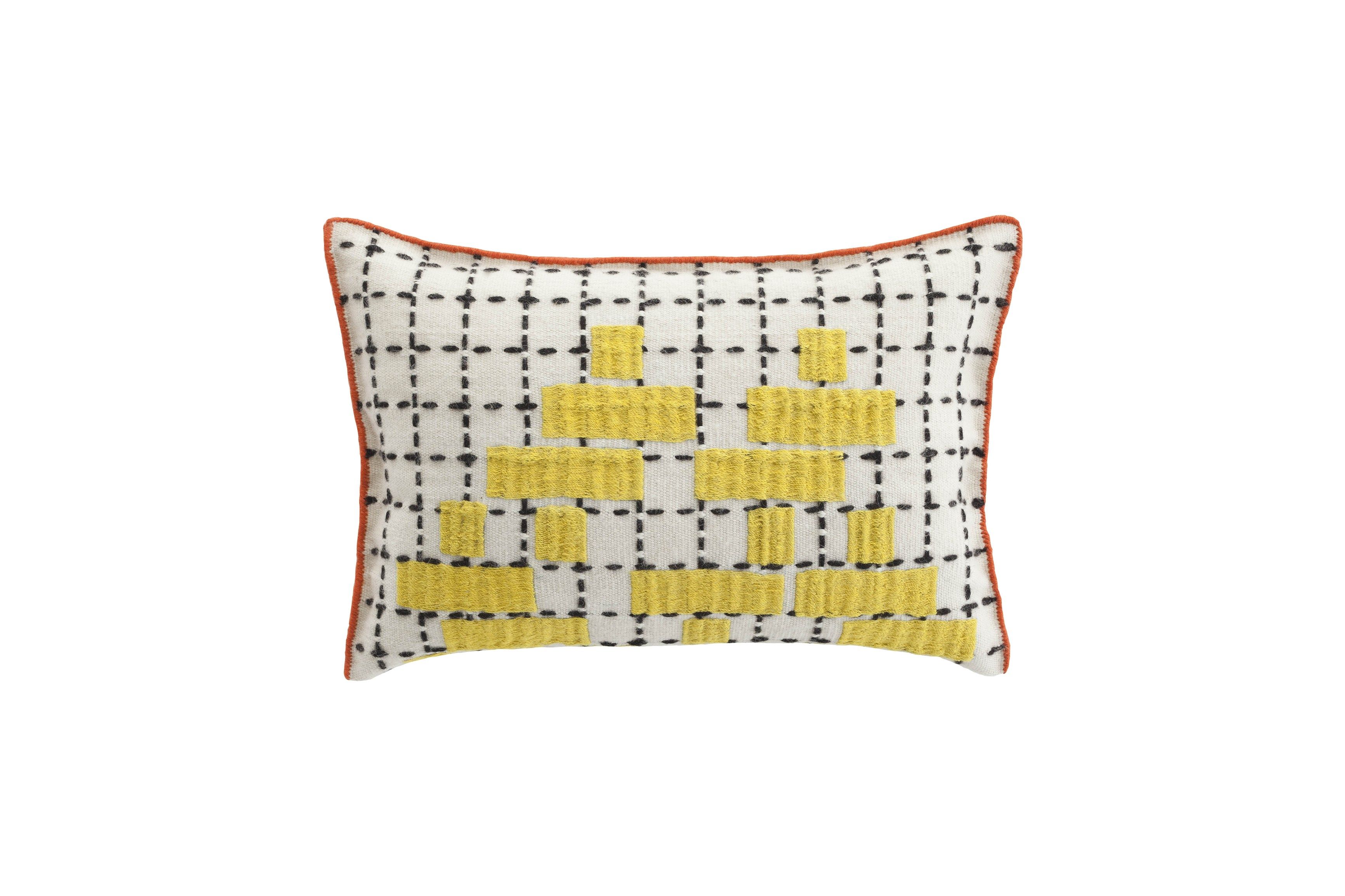 Шерстяная ручная вышитая прямоугольная подушка GAN Bandas ARCH-00143644 - Вид №2