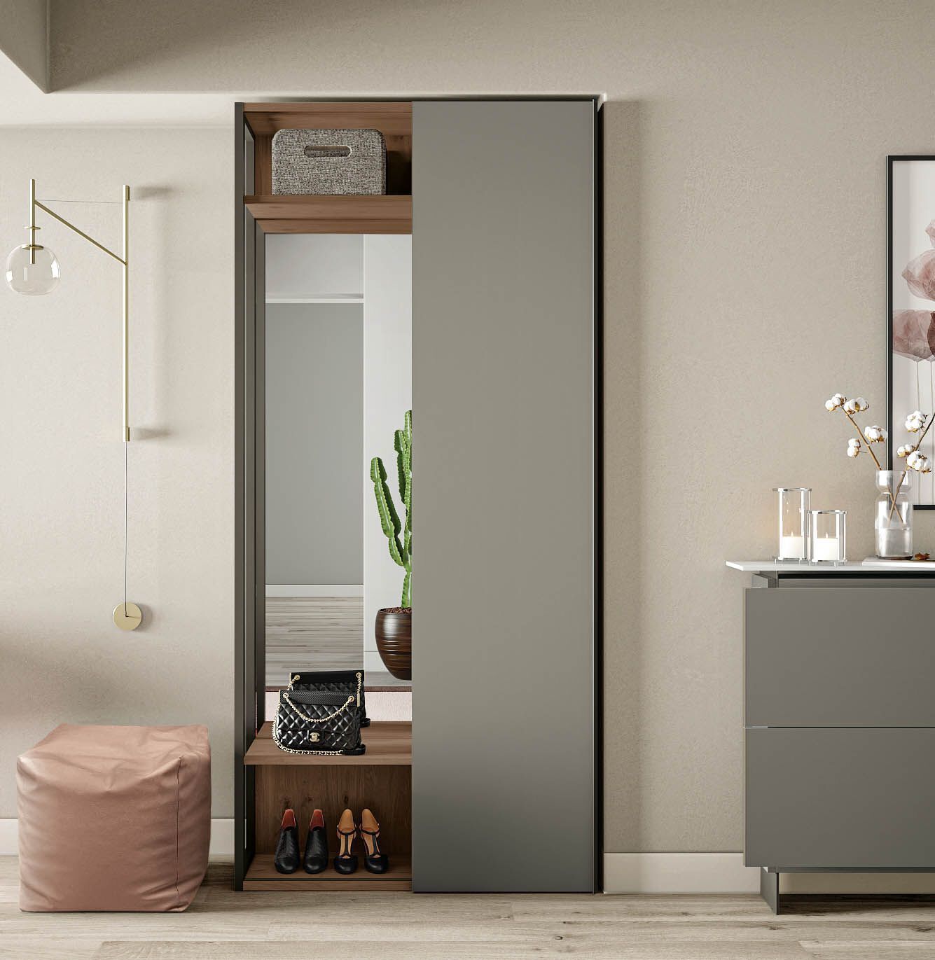 Прихожая мебель с зеркалом Birex SKAP COMP.1 ARCH-00091383 - Вид №2