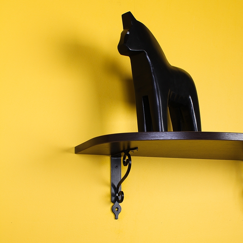 Полка фигурная , 600x250x16 мм, дуб венге LJPS0387 Public Steel Россия  - Вид №1