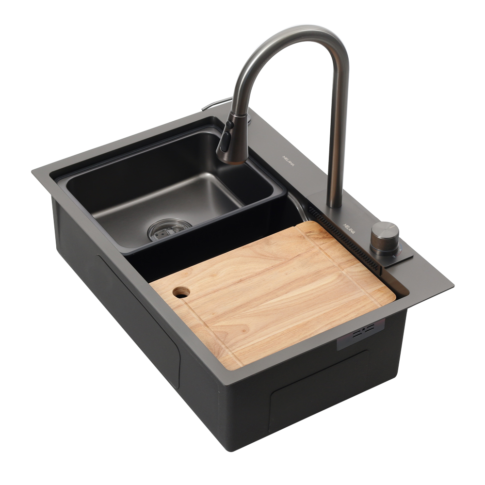 Мойка D6846B+6 MELANA ProfLine 3,0/215 ГРАФИТ врезная прямоугольная MLN-D6846B+6 D6846B+6 графит - Вид №2